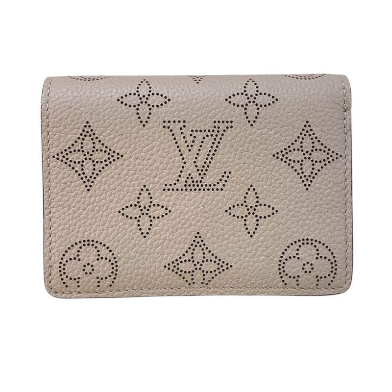 ルイ・ヴィトン LOUIS VUITTON ポルトフォイユ･クレア M80817 ベージュ/SV金具 カーフ マヒナ レディース 二つ折り財布