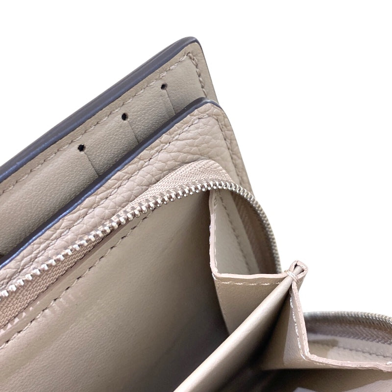 ルイ・ヴィトン LOUIS VUITTON ポルトフォイユ･クレア M80817 ベージュ/SV金具 カーフ マヒナ レディース 二つ折り財布