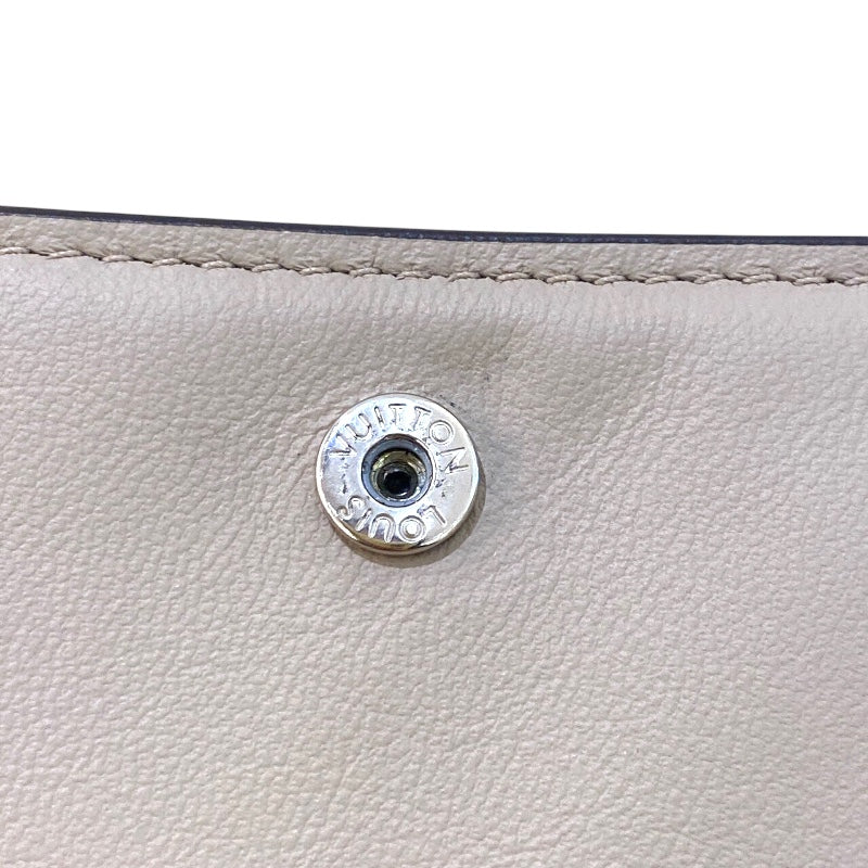 ルイ・ヴィトン LOUIS VUITTON ポルトフォイユ･クレア M80817 ベージュ/SV金具 カーフ マヒナ レディース 二つ折り財布