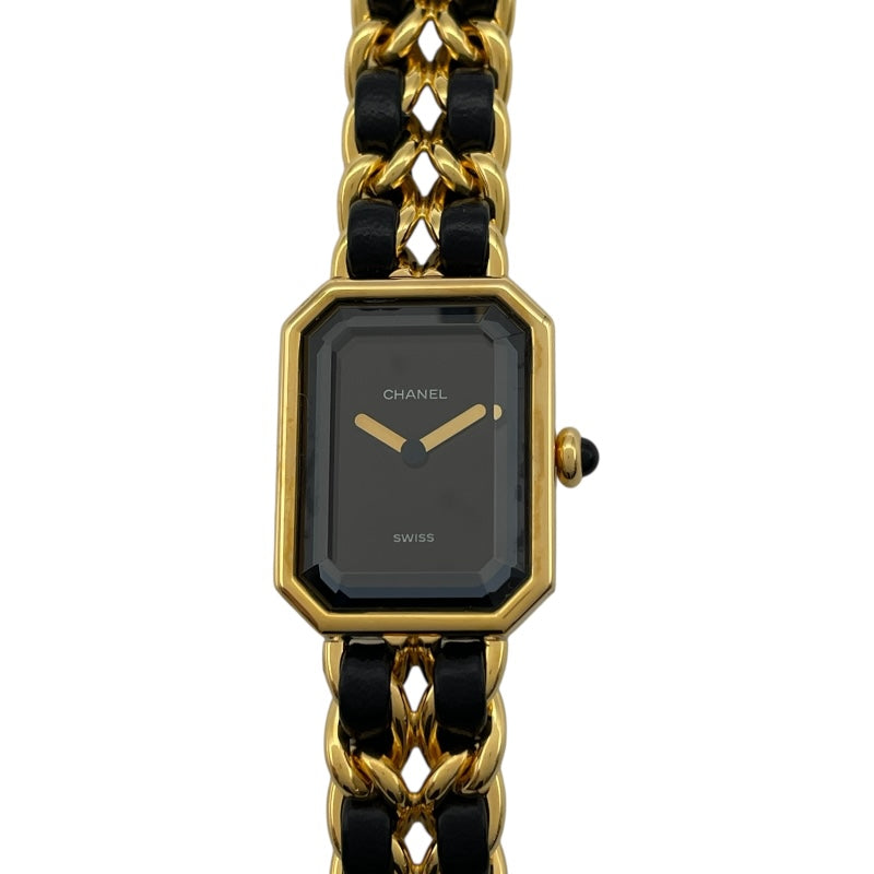 シャネル CHANEL プルミエールL H0001 ブラック GP レディース 腕時計