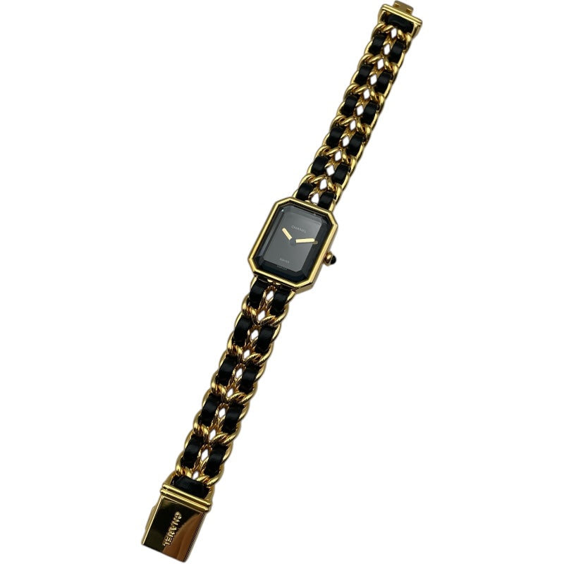 シャネル CHANEL プルミエールL H0001 ブラック GP レディース 腕時計