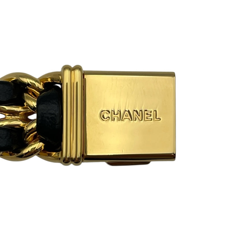 シャネル CHANEL プルミエールL H0001 ブラック GP レディース 腕時計