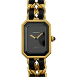 シャネル CHANEL プルミエールM H0001 ブラック GP レディース 腕時計