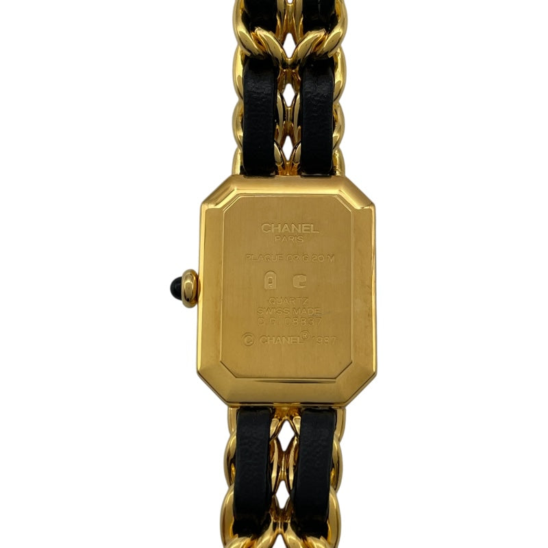 シャネル CHANEL プルミエールM H0001 ブラック GP レディース 腕時計