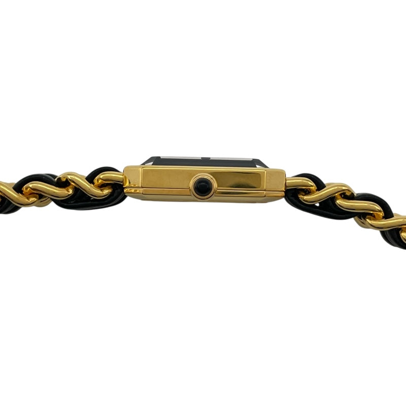 シャネル CHANEL プルミエールM H0001 ブラック GP レディース 腕時計