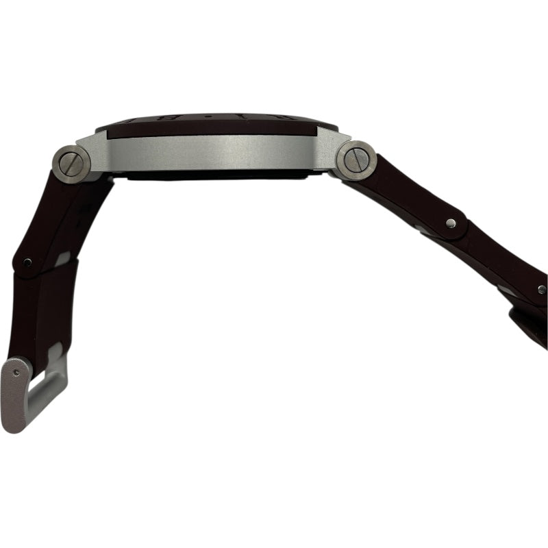 ブルガリ BVLGARI アルムニウム GMT フェンダー 世界1200本限定 BB40ATGMT ブラウン アルミニウム/ラバーベルト メンズ 腕時計