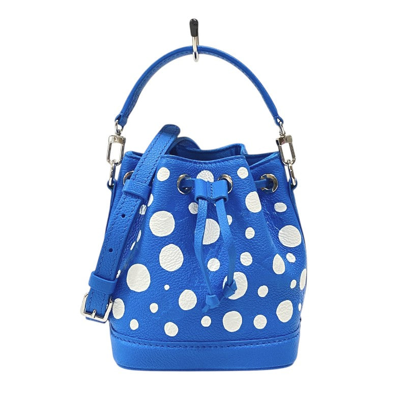 ルイ・ヴィトン LOUIS VUITTON ナノ・ノエ 草間彌生 M81985 ブルー モノグラム・アンプラント レディース ショルダーバッグ