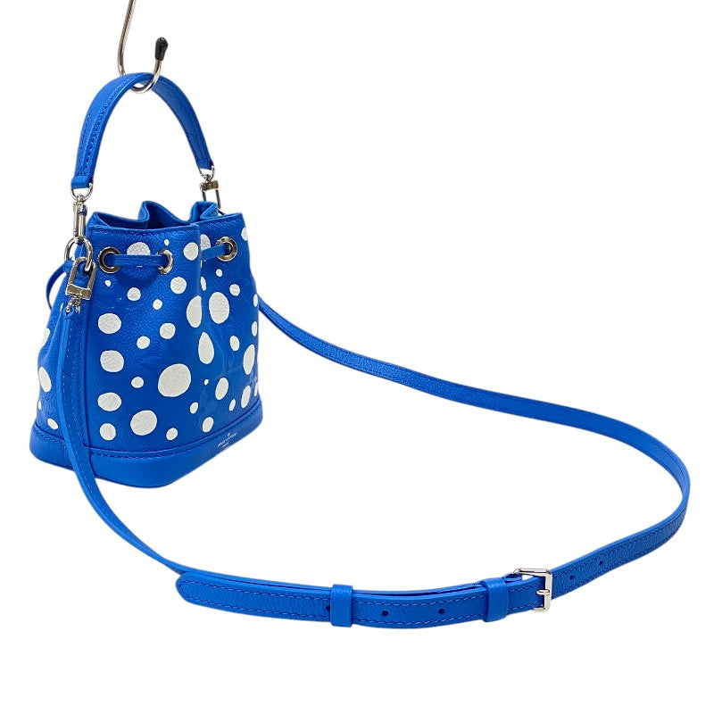 ルイ・ヴィトン LOUIS VUITTON ナノ・ノエ 草間彌生 M81985 ブルー モノグラム・アンプラント レディース ショルダーバッグ