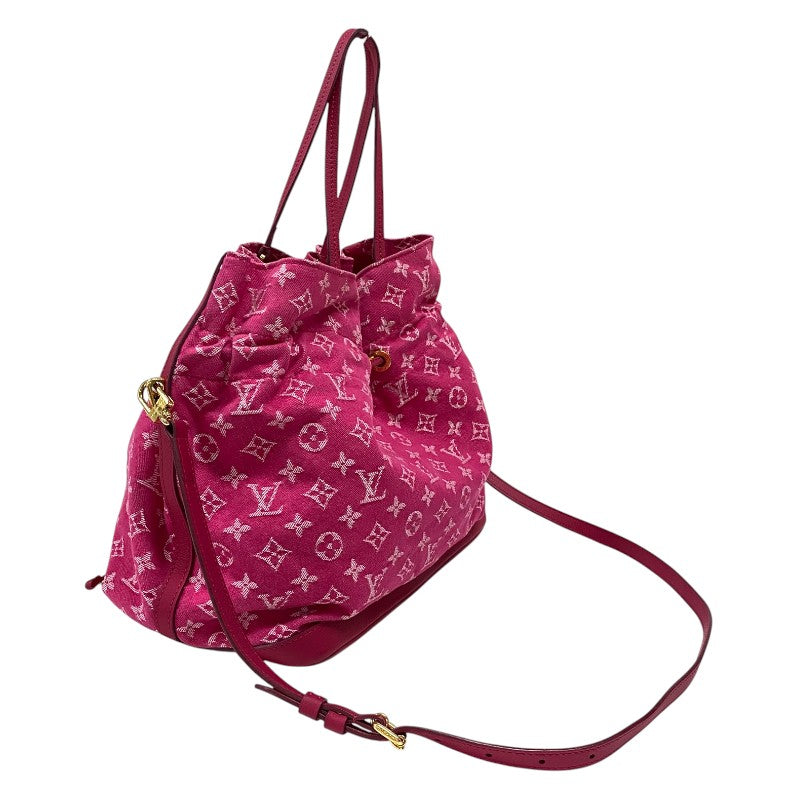 ルイ・ヴィトン LOUIS VUITTON ノエフルMM M40870 ピンク モノグラムデニム レディース トートバッグ ショルダーバッグ