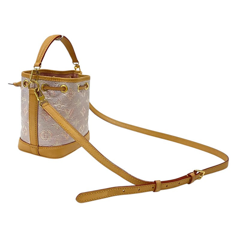 ルイ・ヴィトン LOUIS VUITTON ナノ・ノエ M82427 ピンク モノグラム・ラミネーテッド ジャカード レディース ショルダーバッグ