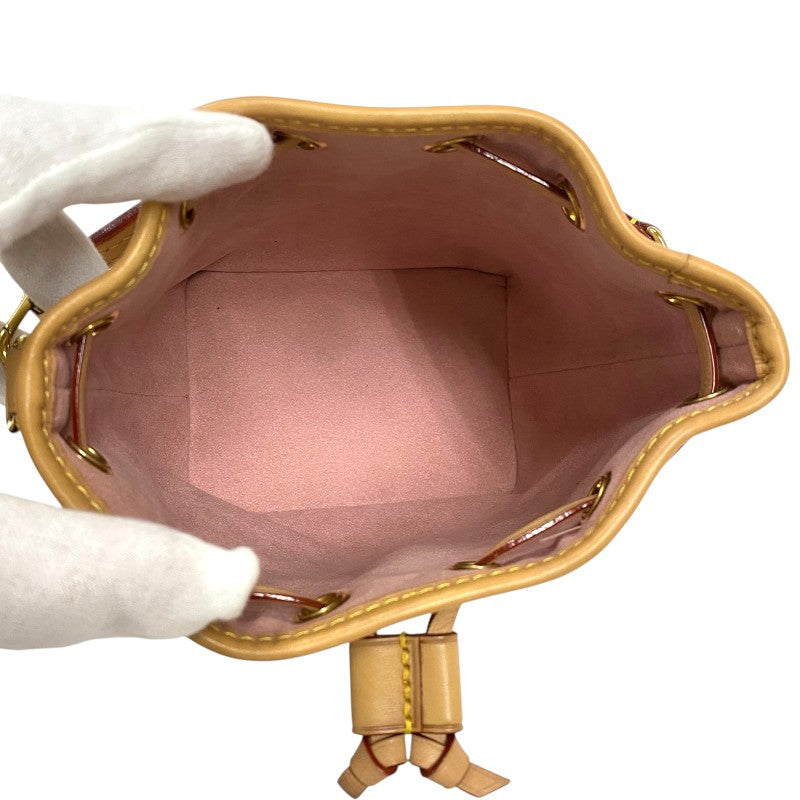 ルイ・ヴィトン LOUIS VUITTON ナノ・ノエ M82427 ピンク モノグラム・ラミネーテッド ジャカード レディース ショルダーバッグ