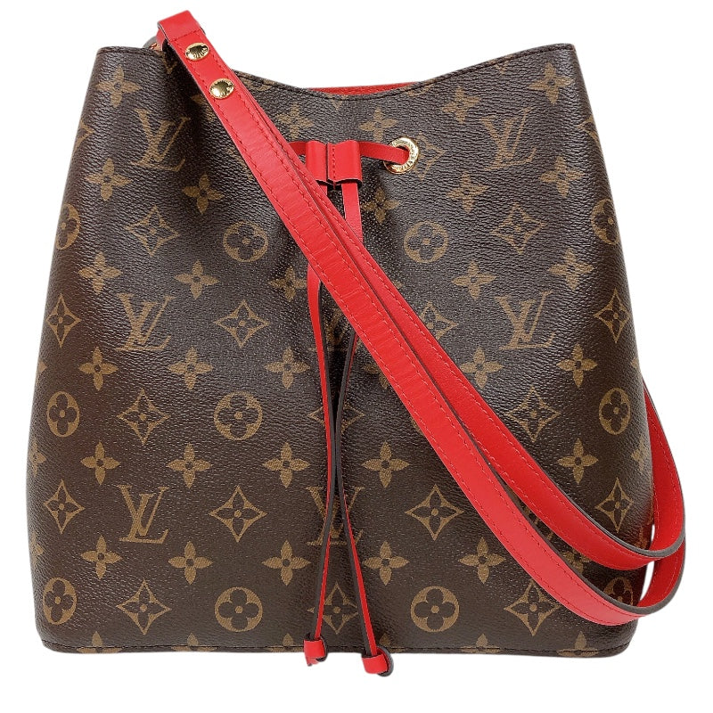 ルイ・ヴィトン LOUIS VUITTON ネオノエMM M44021 ブラウン/レッド モノグラム/コクリコ レディース ショルダーバッグ