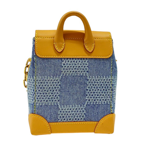 ルイ・ヴィトン LOUIS VUITTON ナノ・スティーマー N40751 ブルー ゴールド金具 ダミエ・デニム レディース ショルダーバッグ