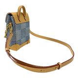 ルイ・ヴィトン LOUIS VUITTON ナノ・スティーマー N40751 ブルー ゴールド金具 ダミエ・デニム レディース ショルダーバッグ