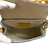 ルイ・ヴィトン LOUIS VUITTON ナノ・スティーマー N40751 ブルー ゴールド金具 ダミエ・デニム レディース ショルダーバッグ