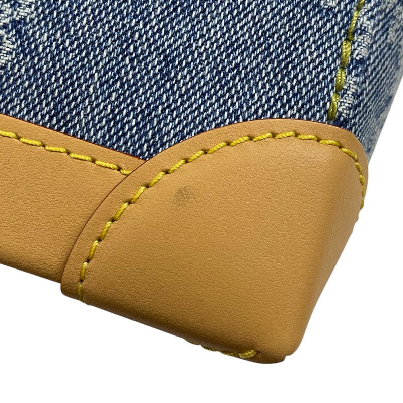 ルイ・ヴィトン LOUIS VUITTON ナノ・スティーマー N40751 ブルー ゴールド金具 ダミエ・デニム レディース ショルダーバッグ