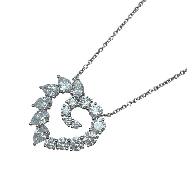 ハリーウィンストン HARRY WINSTON オープンクラスターハートネックレス プラチナ Pt950 ダイヤモンド（11個） ジュエリー