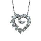 ハリーウィンストン HARRY WINSTON オープンクラスターハートネックレス プラチナ Pt950 ダイヤモンド（11個） ジュエリー