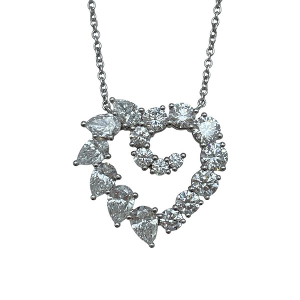 ハリーウィンストン HARRY WINSTON オープンクラスターハートネックレス プラチナ Pt950 ダイヤモンド（11個） ジュエリー