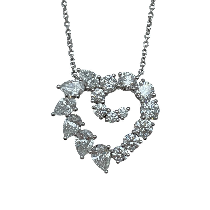 ハリーウィンストン HARRY WINSTON オープンクラスターハートネックレス プラチナ Pt950 ダイヤモンド（11個） ジュエリー