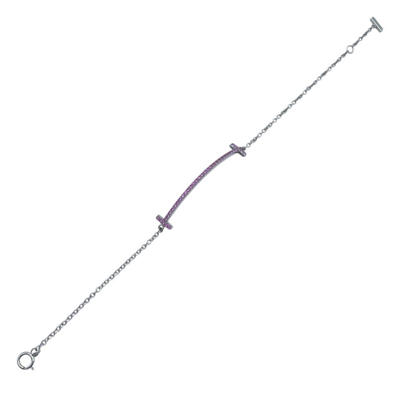 ティファニー TIFFANY＆CO Tスマイルブレスレット ホワイトゴールド Au750 ジュエリー