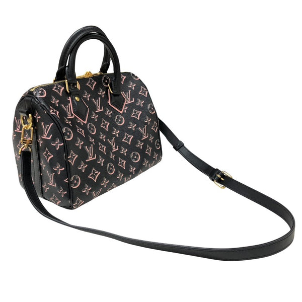 ルイ・ヴィトン LOUIS VUITTON スピーディ・バンドリエール25 2wayショルダーバッグ M20852 ブラック/ピンク ゴールド金具 モノグラムPVCコーティングキャンバス モノグラム・フォール・フォーユー レディース ボストンバッグ