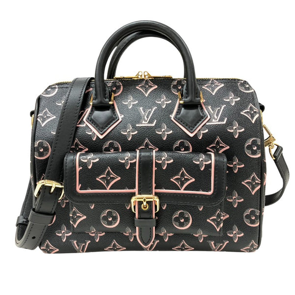 ルイ・ヴィトン LOUIS VUITTON スピーディ・バンドリエール25 2wayショルダーバッグ M20852 ブラック/ピンク ゴールド金具 モノグラムPVCコーティングキャンバス モノグラム・フォール・フォーユー レディース ボストンバッグ
