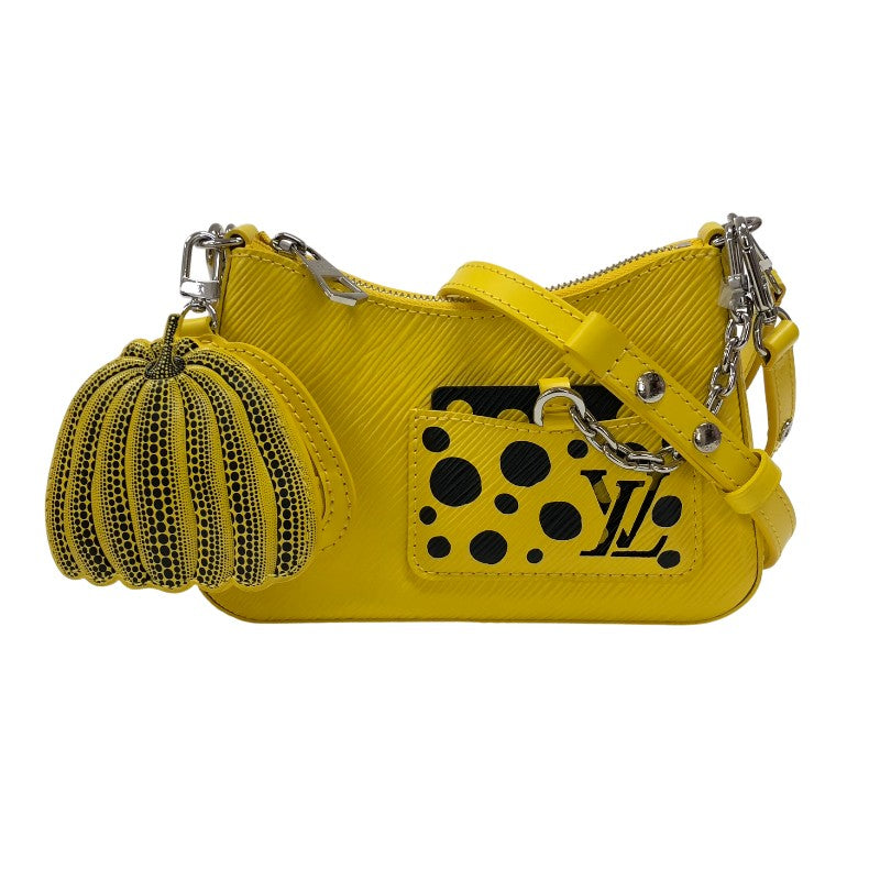 ルイ・ヴィトン LOUIS VUITTON マレリーニ 草間彌生コラボ M21702 ジョーヌ シルバー金具 エピレザー レディース ショルダーバッグ