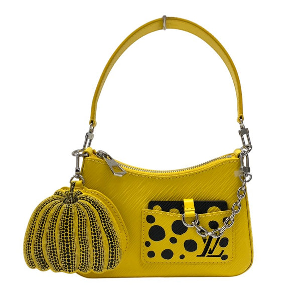 ルイ・ヴィトン LOUIS VUITTON マレリーニ 草間彌生コラボ M21702 ジョーヌ シルバー金具 エピレザー レディース ショルダーバッグ