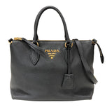 プラダ PRADA ヴィッテロダイノ トートバッグ 1BA063 ブラック ヴィッテロダイノレザー レディース ハンドバッグ