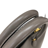 プラダ PRADA エンボスロゴ ハンドバッグ 1BA579 グレージュ ゴールド金具 グレースカーフ レディース トートバッグ