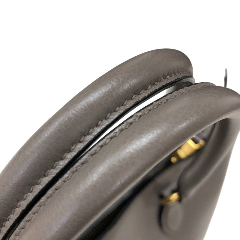 プラダ PRADA エンボスロゴ ハンドバッグ 1BA579 グレージュ ゴールド金具 グレースカーフ レディース トートバッグ