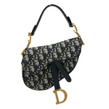 クリスチャン・ディオール Christian Dior サドルバッグ ミニ オブリークジャカード ハンドバッグ MO456CTZQ ネイビー ゴールド金具 オブリークジャカード レディース ハンドバッグ