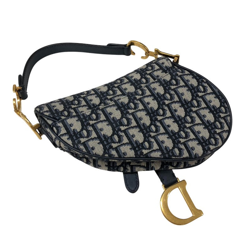 クリスチャン・ディオール Christian Dior サドルバッグ ミニ オブリークジャカード ハンドバッグ MO456CTZQ ネイビー ゴールド金具 オブリークジャカード レディース ハンドバッグ