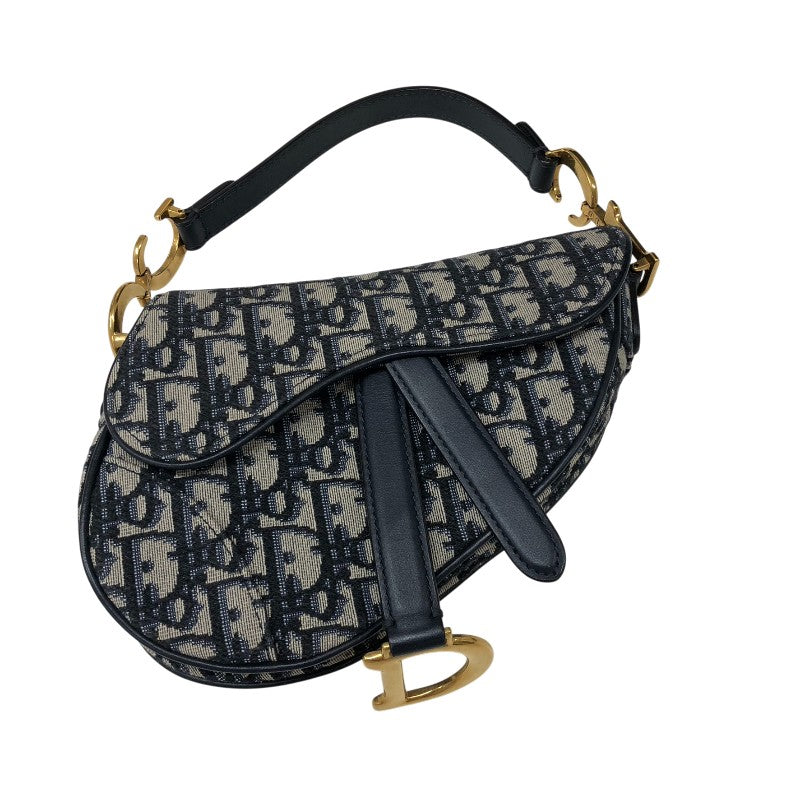クリスチャン・ディオール Christian Dior サドルバッグ ミニ オブリークジャカード ハンドバッグ MO456CTZQ ネイビー ゴールド金具 オブリークジャカード レディース ハンドバッグ
