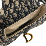 クリスチャン・ディオール Christian Dior サドルバッグ ミニ オブリークジャカード ハンドバッグ MO456CTZQ ネイビー ゴールド金具 オブリークジャカード レディース ハンドバッグ