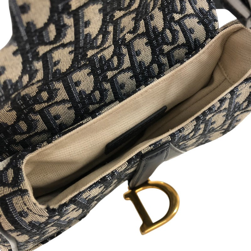 クリスチャン・ディオール Christian Dior サドルバッグ ミニ オブリークジャカード ハンドバッグ MO456CTZQ ネイビー ゴールド金具 オブリークジャカード レディース ハンドバッグ