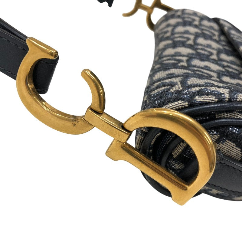 クリスチャン・ディオール Christian Dior サドルバッグ ミニ オブリークジャカード ハンドバッグ MO456CTZQ ネイビー ゴールド金具 オブリークジャカード レディース ハンドバッグ