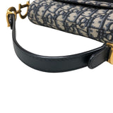 クリスチャン・ディオール Christian Dior サドルバッグ ミニ オブリークジャカード ハンドバッグ MO456CTZQ ネイビー ゴールド金具 オブリークジャカード レディース ハンドバッグ