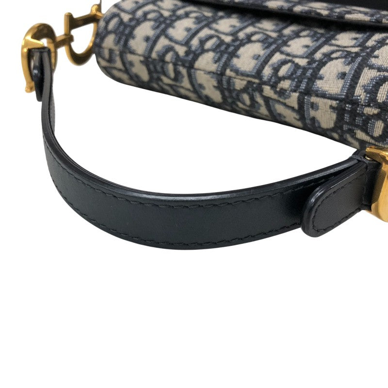 クリスチャン・ディオール Christian Dior サドルバッグ ミニ オブリークジャカード ハンドバッグ MO456CTZQ ネイビー ゴールド金具 オブリークジャカード レディース ハンドバッグ