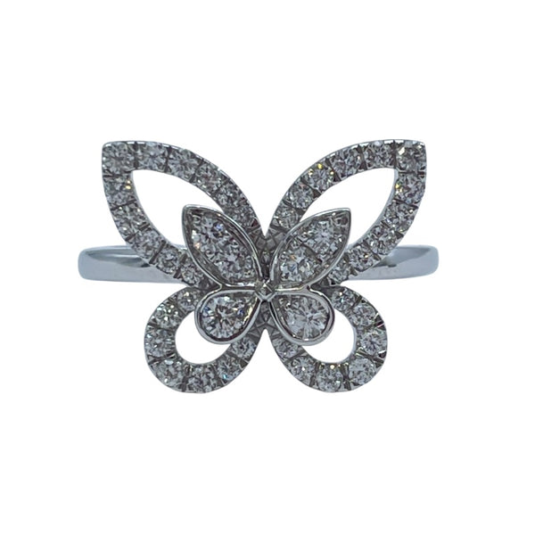 グラフ GRAFF バタフライシルエットミニリング ホワイトゴールド Au750 ジュエリー