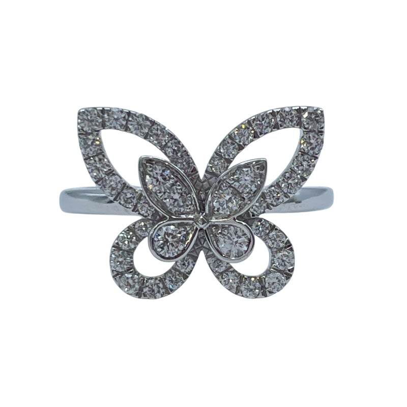 グラフ GRAFF バタフライシルエットミニリング ホワイトゴールド Au750 ジュエリー