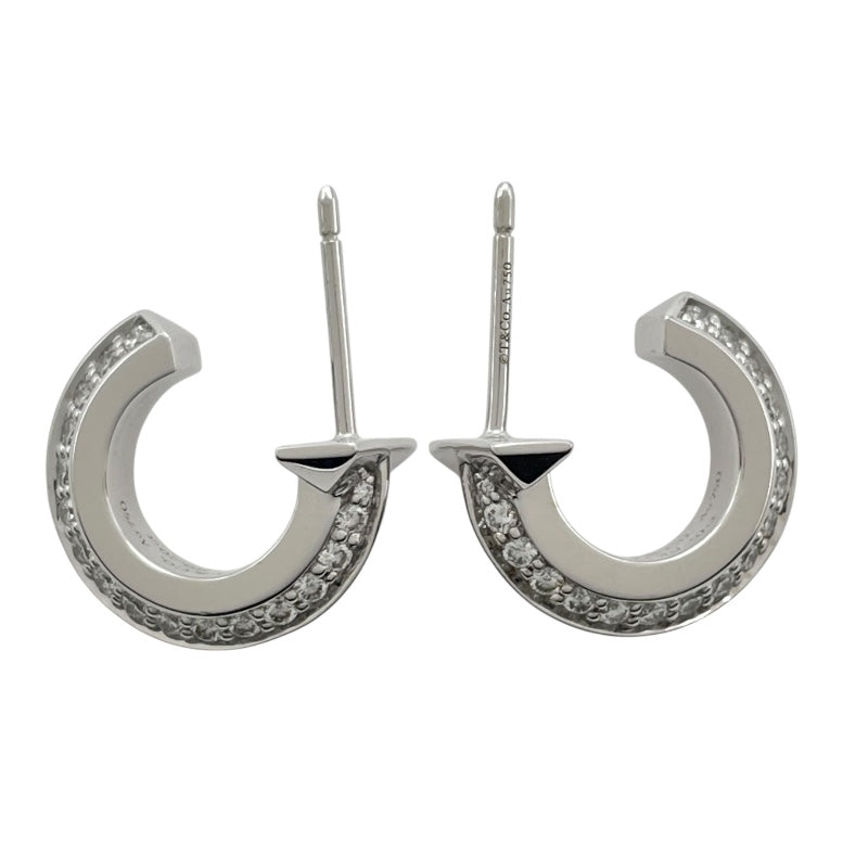 ティファニー TIFFANY＆CO Tワンフープピアス ホワイトゴールド Au750 ジュエリー