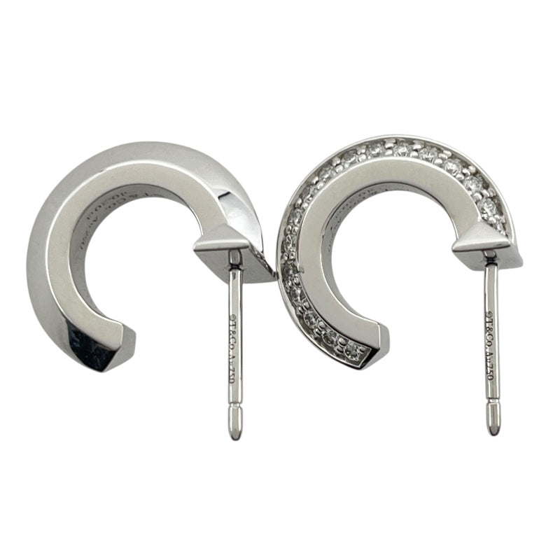 ティファニー TIFFANY＆CO Tワンフープピアス ホワイトゴールド Au750 ジュエリー