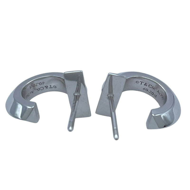 ティファニー TIFFANY＆CO Tワンフープピアス ホワイトゴールド Au750 ジュエリー