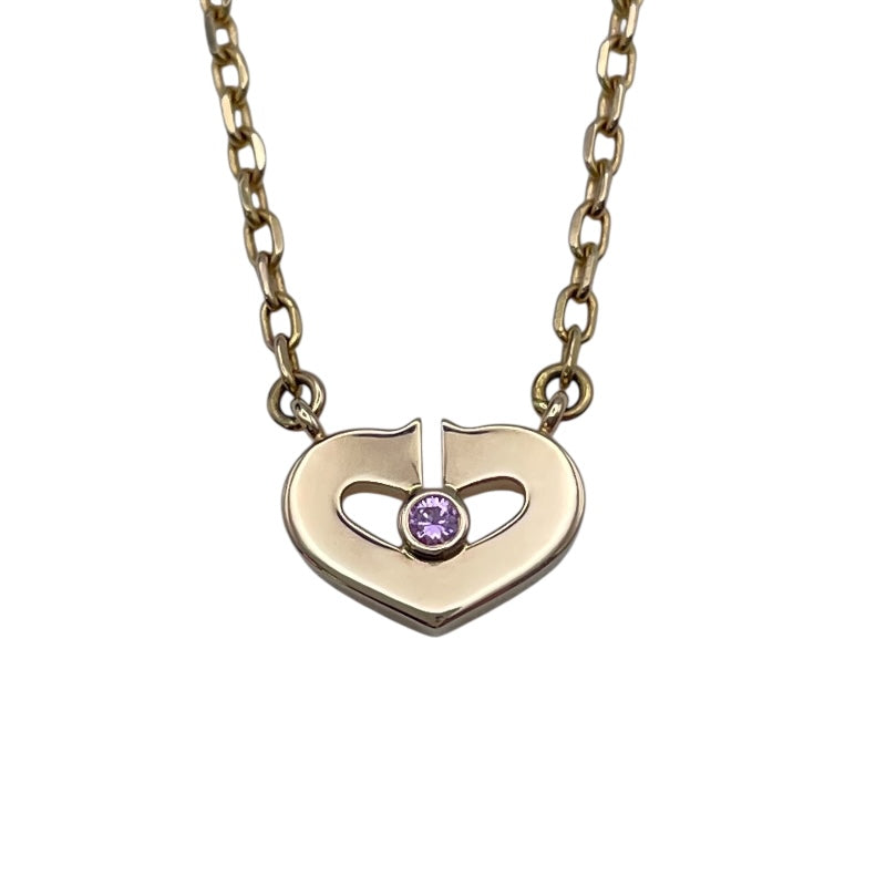 カルティエ Cartier Cハートネックレス ピンクゴールド 750 ピンクサファイア ジュエリー