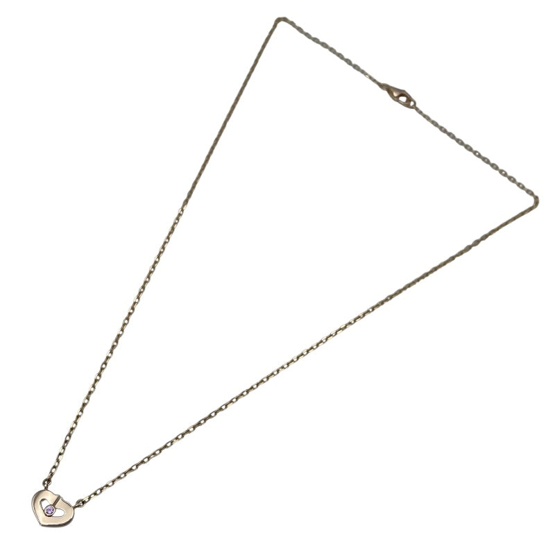 カルティエ Cartier Cハートネックレス ピンクゴールド 750 ピンクサファイア ジュエリー