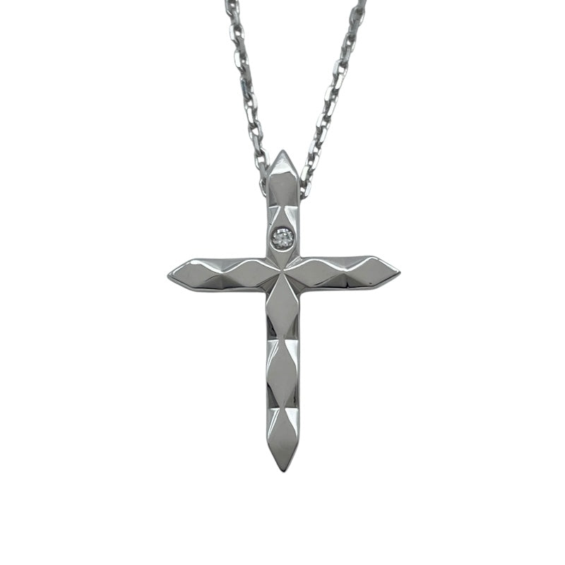 ブシュロン BOUCHERON ファセットクロスネックレス ホワイトゴールド