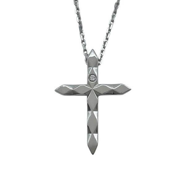 ブシュロン BOUCHERON ファセットクロスネックレス ホワイトゴールド 750 ジュエリー