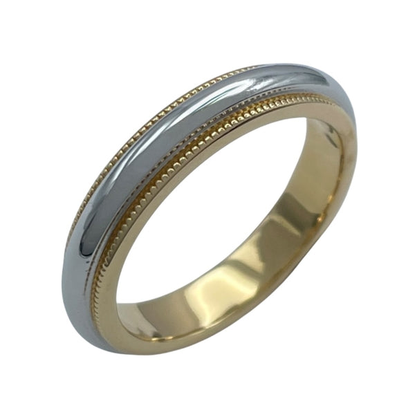 セール！ティファニー ミルグレインK18/プラチナ950 リング #7.5 ティファニー TIFFANY＆CO ミルグレインリング ゴールドxプラチナ 750